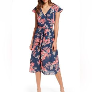 Row A Floral Surplus Midi Dress